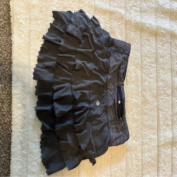Lululemon Black Ruffled Mini Skirt - Picture 2 of 3